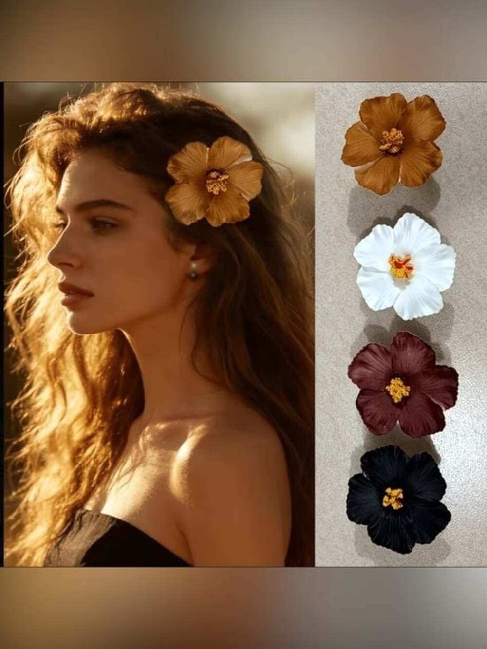 4 x Femenine Floral Hair Clip for Women - Stylish Flower Barrette